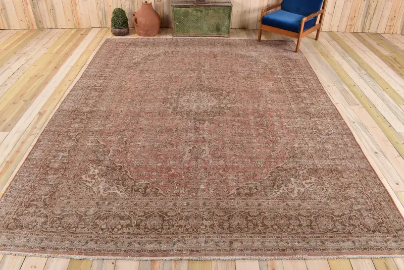 Kırmızı Kamuflaj Halı, 9,5x12,4 ft Şık Dekor