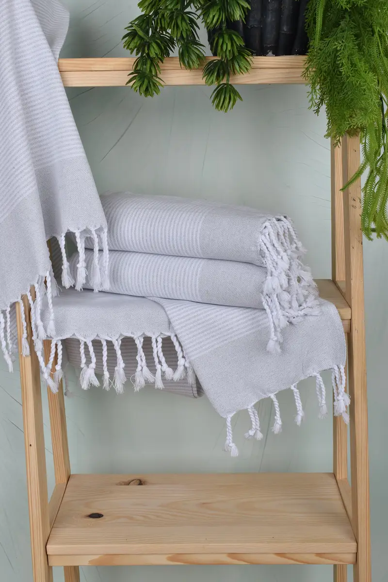 40x18 Cotton Striped Towel, Wedding Favors, Monogram Towels, Guest Towel, Bathroom Towels, Personalized Gift, Girl Trip Party Favor, Bridal Gifts - 6