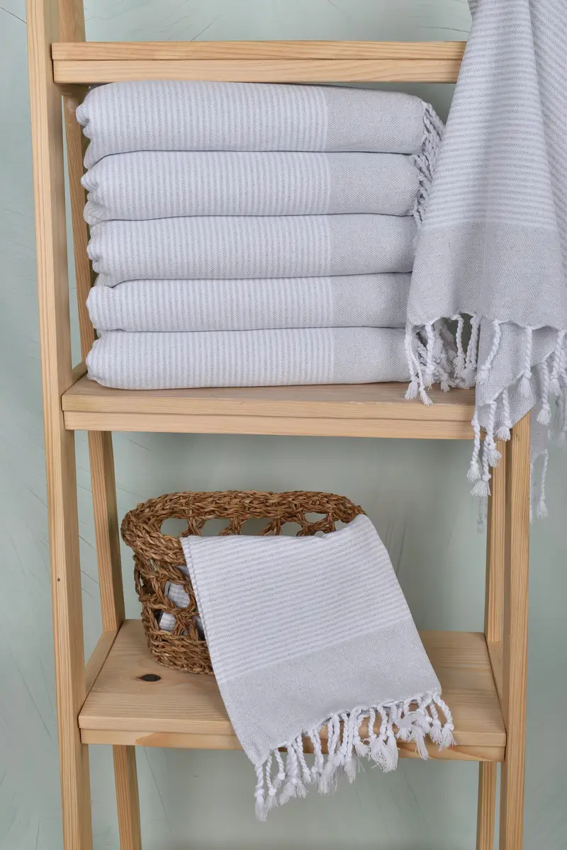 40x18 Cotton Striped Towel, Wedding Favors, Monogram Towels, Guest Towel, Bathroom Towels, Personalized Gift, Girl Trip Party Favor, Bridal Gifts - 3