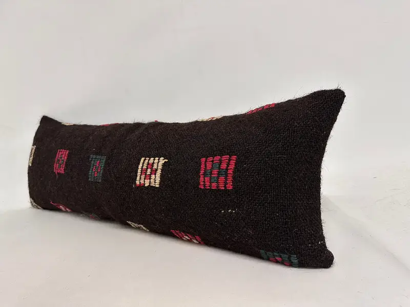 Vintage Kilim Pillow, Gift Pillow, 12x36 Pink Cushion Cover, Pillow Cover, Boho Pillow, Turkish Rugs Cushion, Rustic Pillow Cover - 3