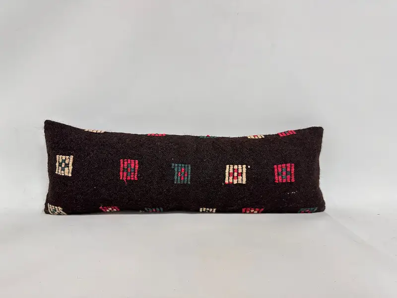 Vintage Kilim Pillow, Gift Pillow, 12x36 Pink Cushion Cover, Pillow Cover, Boho Pillow, Turkish Rugs Cushion, Rustic Pillow Cover - 1