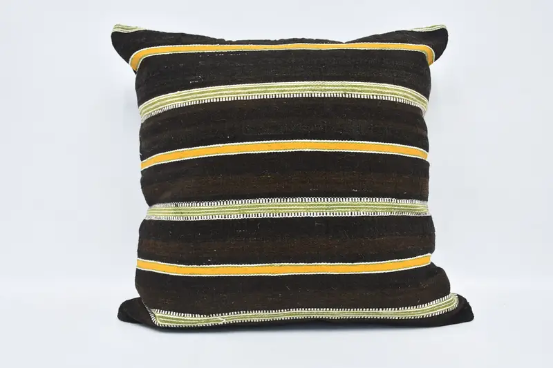 28x28 Brown Cushion, Home Decor Pillow, Gift Pillow, Patio Cushion Cover, Cushion Cover, Handmade Rug Seat Cushion Case, Boho Pillow Sham Cover - 1