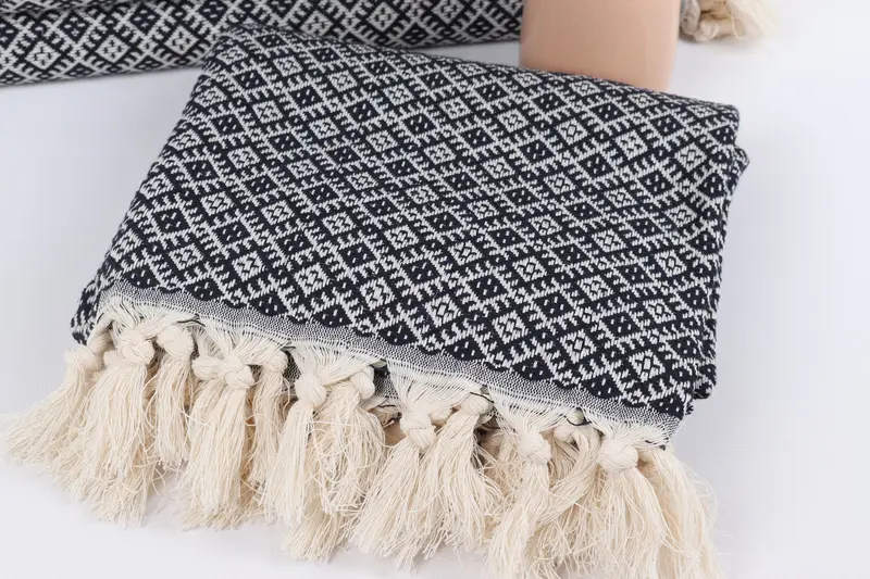 Peshtemal, Personalized Gifts, Organic Cotton Towel, 70x40 Cotton Diamond Towel, Peshtemal Towel USA, Embroidered Towel, Personalized Gift - 5