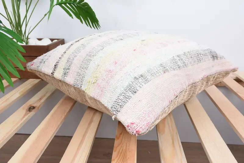 Pattern Throw Pillow, 18x18 White Cushion, Gift Pillow, Throw Kilim Pillow, Cushion, Handmade Kilim Cushion, Sofa Bolster Pillow Sham - 6