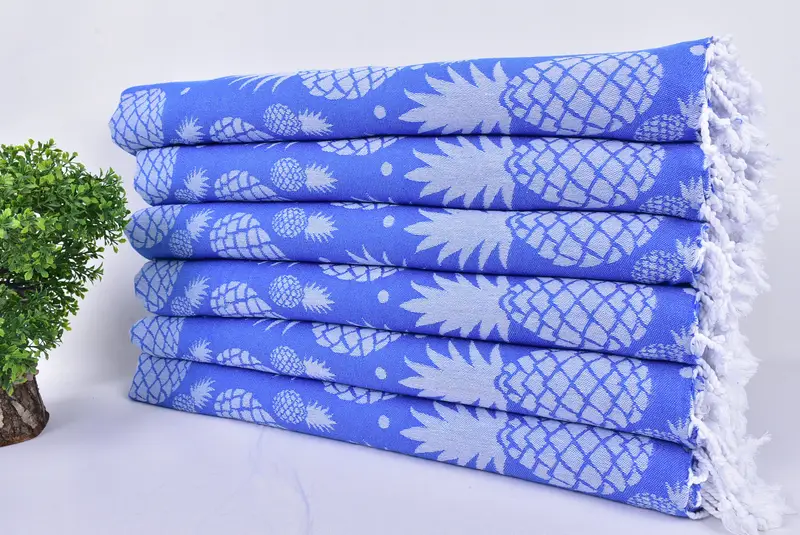 Large Turkish Towel, Bachelor Party Gifts, Monogrammed Beach Towel, Turkish bath towel for spa, 70x36 Cotton Pineapple Design Towel, Turkish towel - 3