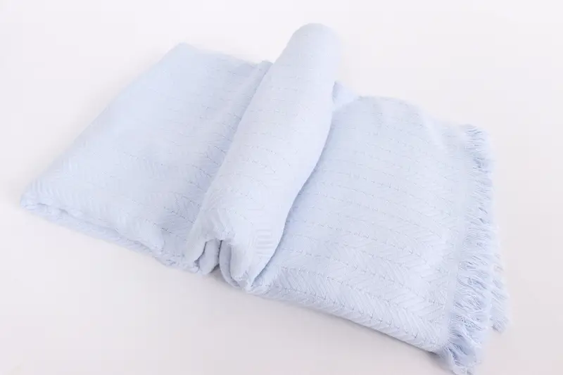 Wedding Gift Ideas, Bachelorette Gifts, Woven Throw Blanket, Monogram Blanket, Best Friend Wedding Gift, 76x56 Cotton Stonewashed Chevron Towel - 6