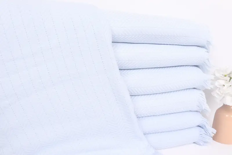 Wedding Gift Ideas, Bachelorette Gifts, Woven Throw Blanket, Monogram Blanket, Best Friend Wedding Gift, 76x56 Cotton Stonewashed Chevron Towel - 1