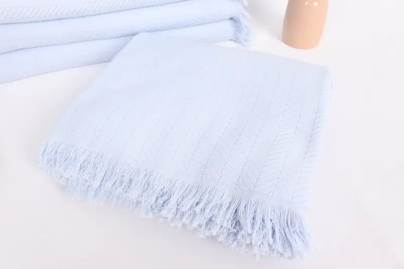 Wedding Gift Ideas, Bachelorette Gifts, Woven Throw Blanket, Monogram Blanket, Best Friend Wedding Gift, 76x56 Cotton Stonewashed Chevron Towel - 5