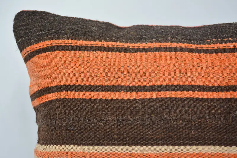 16x16 Brown Cushion Cover, Gift Pillow, Boho Pillow Sham Cover, Handmade Kilim Cushion, Car Pillow Case, Handmade Pillow Sham, Pillow Cover - 2