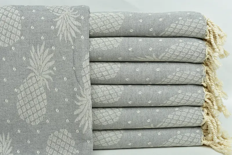 Mutlu Noel Hediyeleri, Türk Havlu Plajı, Özel Düğün Havlu, Özel Havlu, Spa Havlu, Kum Dayanıklı Havlu, 80x40 Pamuk Ananas Tasarım Havlusu - 2
