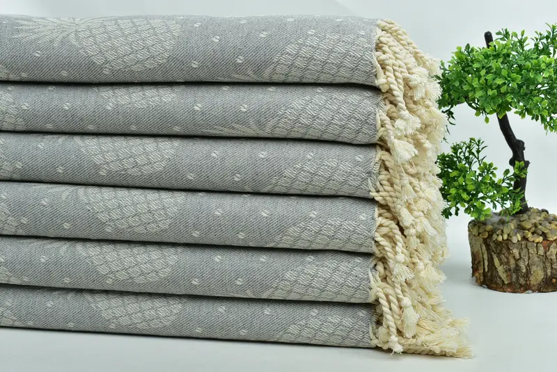 Mutlu Noel Hediyeleri, Türk Havlu Plajı, Özel Düğün Havlu, Özel Havlu, Spa Havlu, Kum Dayanıklı Havlu, 80x40 Pamuk Ananas Tasarım Havlusu - 4