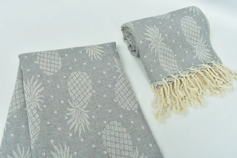Mutlu Noel Hediyeleri, Türk Havlu Plajı, Özel Düğün Havlu, Özel Havlu, Spa Havlu, Kum Dayanıklı Havlu, 80x40 Pamuk Ananas Tasarım Havlusu - 8