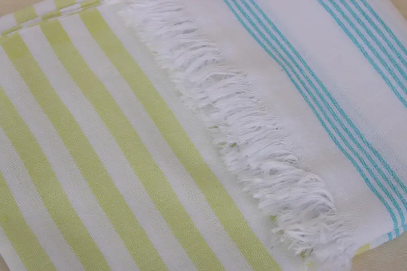 Home Decor Towel, Bridal Shower Gift, Peshtemal beach towel with unique design, Custom Towel, Sand-free towel, 36x7 Cotton Striped Towel - 4