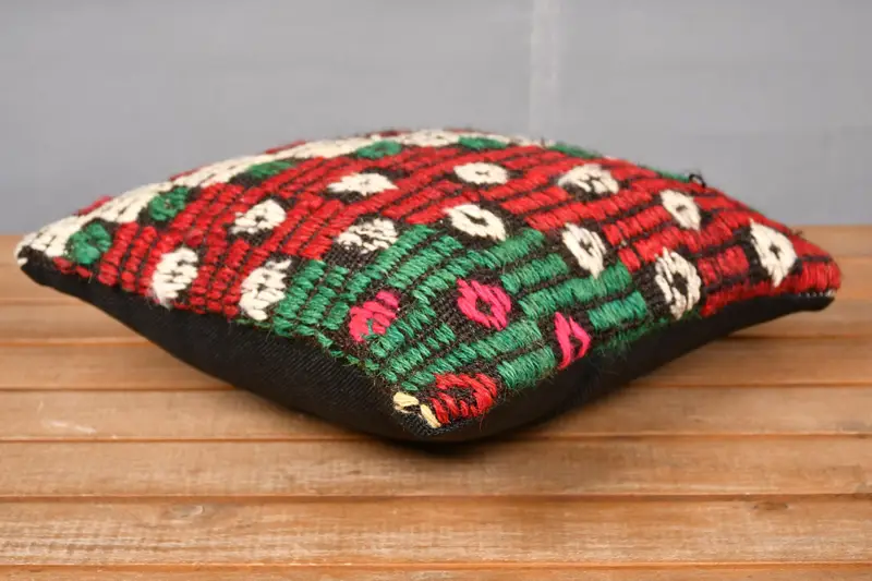 Pillow Case, Kilim Cushion Sham, 12x12 Red Pillow, Handwoven Pillow Cover Pillow Cover, Throw Kilim Pillow, Turkish Kilim Pillow - 4