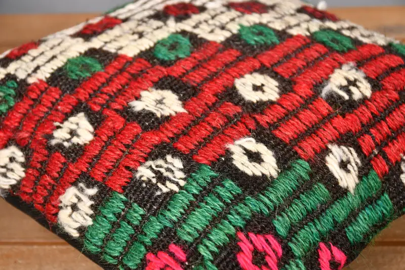 Pillow Case, Kilim Cushion Sham, 12x12 Red Pillow, Handwoven Pillow Cover Pillow Cover, Throw Kilim Pillow, Turkish Kilim Pillow - 3