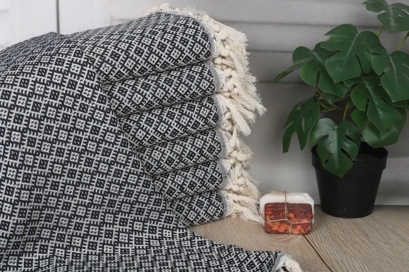 Navy Diamond Turkish Cotton Bath Towel, 40x71 Inches