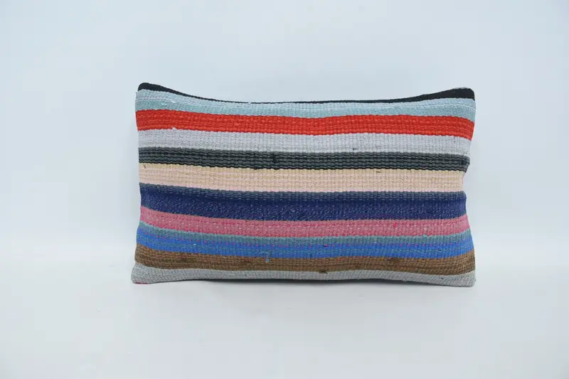 Vintage Kilim Pillow Cushion Case, Vintage Pillow, Turkish Pillow, Pillow for Sofa, Cushion, 12x20 Blue Cushion Cover, Custom Cushion Cover - 1