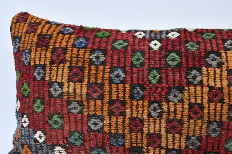 Handmade Kilim Cushion, Cushion, Home Decor Pillow, 16x48 Red Pillow Case, Sustainable Pillow Cover, Kilim Pillow, Accent Throw Cushion Cover - 2