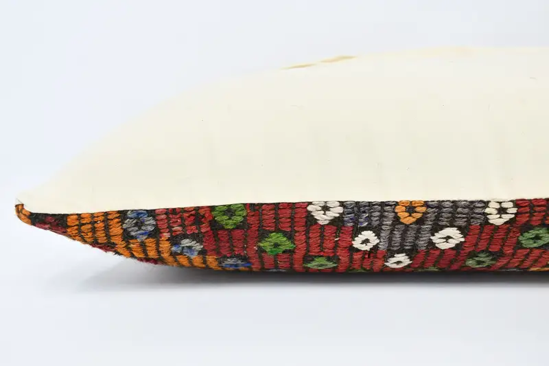 Handmade Kilim Cushion, Cushion, Home Decor Pillow, 16x48 Red Pillow Case, Sustainable Pillow Cover, Kilim Pillow, Accent Throw Cushion Cover - 6