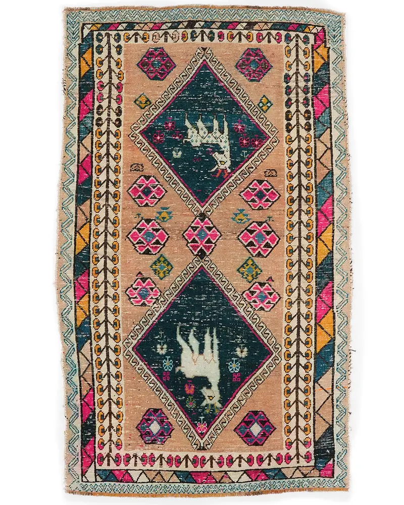 Alfombra Elegante Beige y Azul 12x21m Geométrica Floral