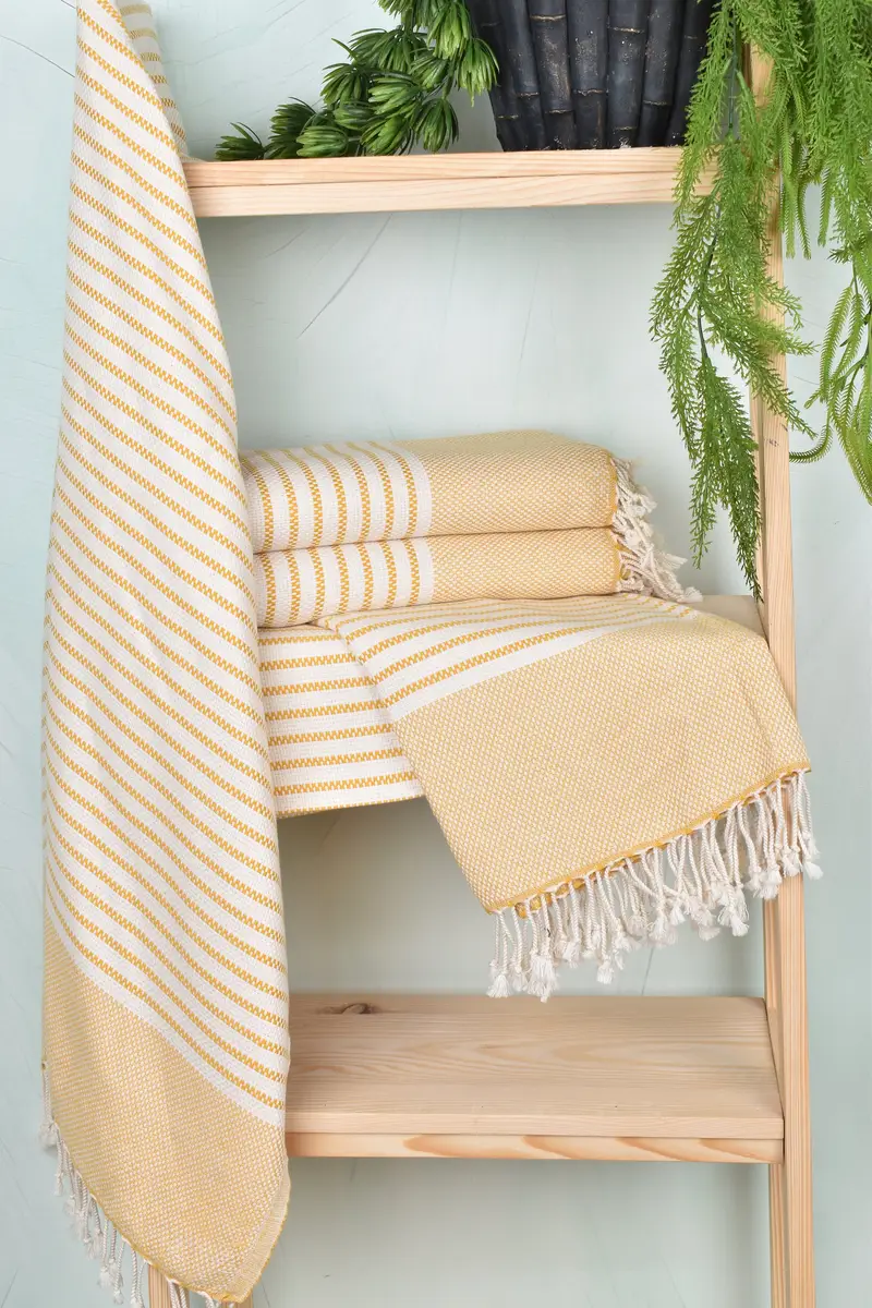 Organic Towel, Welcome Wedding Gift, 76x40 Cotton Striped Towel, Personalized Turkish Towel, Family Gift Basket, Wedding Favors, Quick-dry towel - 6
