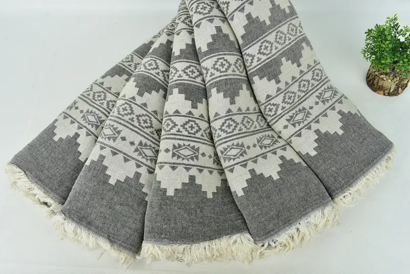 Turkish Beach Blanket, 86x56 Cotton Kilim Towel, Woven Blanket, Turkish Blanket Throw, Bedspread Quenn, Turkish Blanket, Throw Blanket Couch - 5