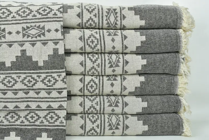 Turkish Beach Blanket, 86x56 Cotton Kilim Towel, Woven Blanket, Turkish Blanket Throw, Bedspread Quenn, Turkish Blanket, Throw Blanket Couch - 2
