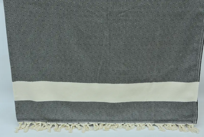 Turkish Bedspread, Decorative Blanket, Beach Theme Wedding Gift, Woven Blanket, Bachelorette Gifts, Grandma Gift, 96x80 Cotton Diamond Towel - 1