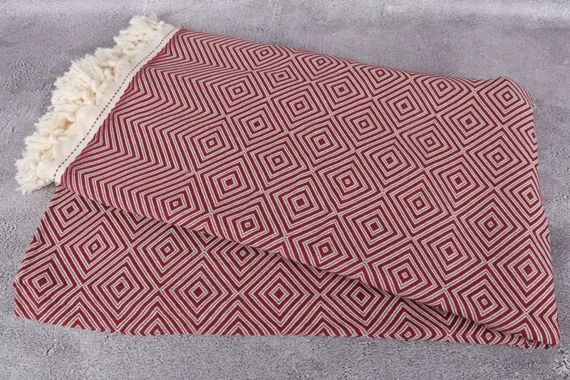 Turkish Beach Blanket, Custom Wedding Gifts, Organic Throw, Housewarming Gift, Bohemian Bedspread, 92x80 Cotton Diamond Towel, Personalized Blanket - 6