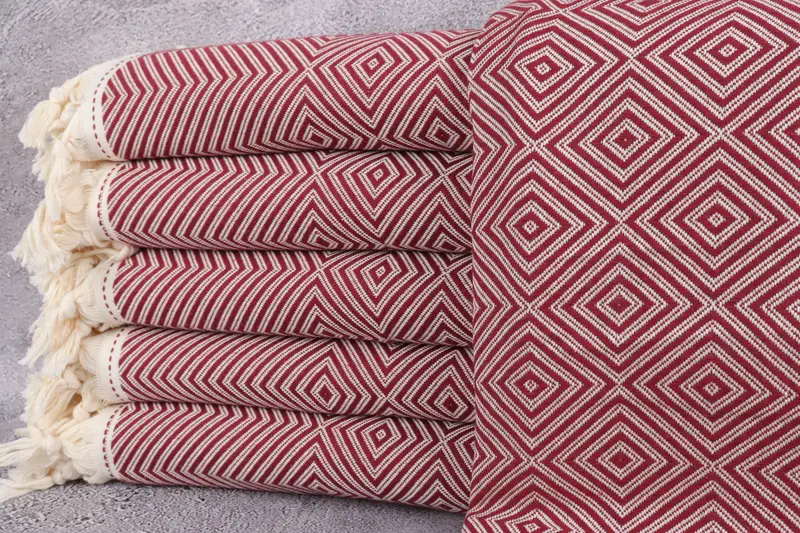 Turkish Beach Blanket, Custom Wedding Gifts, Organic Throw, Housewarming Gift, Bohemian Bedspread, 92x80 Cotton Diamond Towel, Personalized Blanket - 1