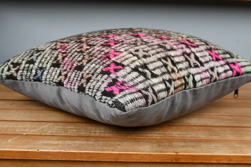 Gift Pillow, 16x16 Brown Pillow Sham, Pillow Sham, Handmade Kilim Cushion, Hippie Throw Cushion, Handwoven Pillow Cover Cushion Case, Boho Pillow - 3