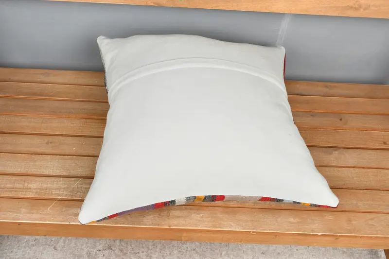 Handmade Cushion Cover, Pillow Case, Pillow for Sofa, Home Decor Pillow, Throw Kilim Pillow, Hippie Throw Cushion, 20x20 Red Cushion Cover - 5