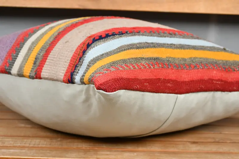 Handmade Cushion Cover, Pillow Case, Pillow for Sofa, Home Decor Pillow, Throw Kilim Pillow, Hippie Throw Cushion, 20x20 Red Cushion Cover - 4