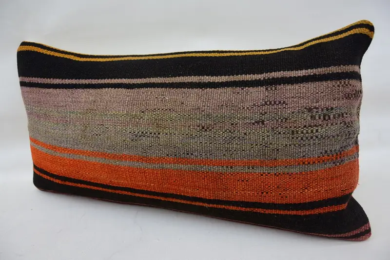 Pillow Case, Boho Pillow, Crochet Pattern Pillow Cover, Pillow for Sofa, Aztec Pillow Cover, Antique Pillows, 12x24 Brown Pillow Case - 3