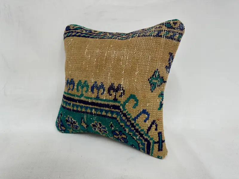 Ethnic Pillow Cover Pillow Cover, 16x16 Green Pillow Sham, Boho Pillow, Gift Pillow, Luxury Cushion Case, Cushion Case, Pillow for Sofa - 4