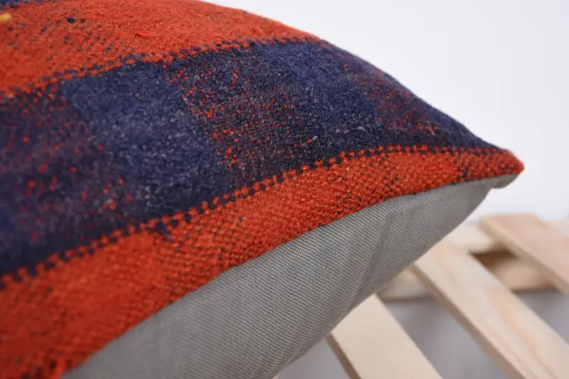 Bright Cushion Cover, Kilim Cushion Sham, Home Decor Pillow, Pillow, 20x20 Orange Cushion Cover, Antique Pillows, Anatolian Cushion - 7
