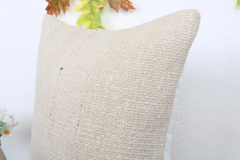 Throw Kilim Pillow, One Of A Kind Pillow Sham, Cushion Cover, Kilim Pillow, Handmade Kilim Cushion, 16x16 Beige Cushion Cover, Indoor Cushion - 5