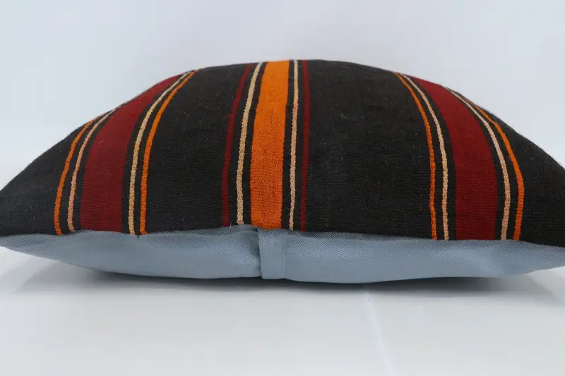 Chair Pillow Case, Handmade Throw Cushion Cover, Cushion, Vintage Kilim Throw Pillow, Kilim Pillow, 28x28 Brown Pillow Cover, Boho Pillow Sham Cover - 5