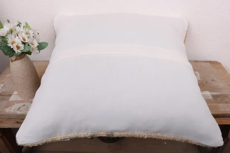 Gift Pillow, Interior Designer Pillow, 18x18 Beige Pillow Cover, Pillow Sham, Pillow for Couch, Knitted Pillow Sham, Vintage Cushion Case - 7