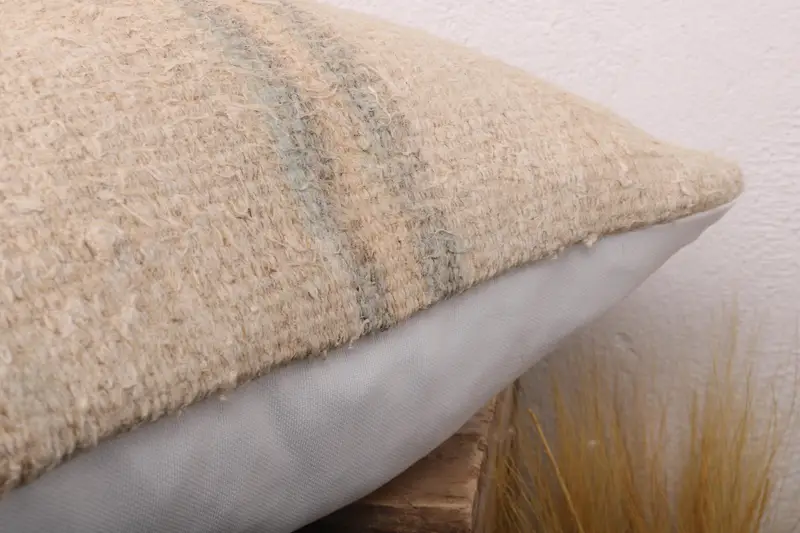 Gift Pillow, Interior Designer Pillow, 18x18 Beige Pillow Cover, Pillow Sham, Pillow for Couch, Knitted Pillow Sham, Vintage Cushion Case - 6