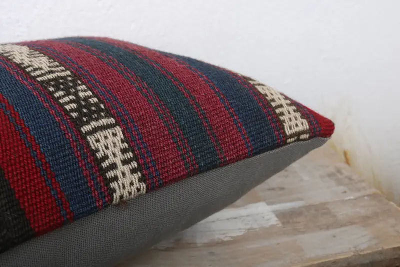 12x24 Red Pillow Case, Vintage Pillow, Chair Pillow, Pillow, Boho Pillow, Ethnical Kilim Rug Pillow, Accent Throw Cushion Case - 6