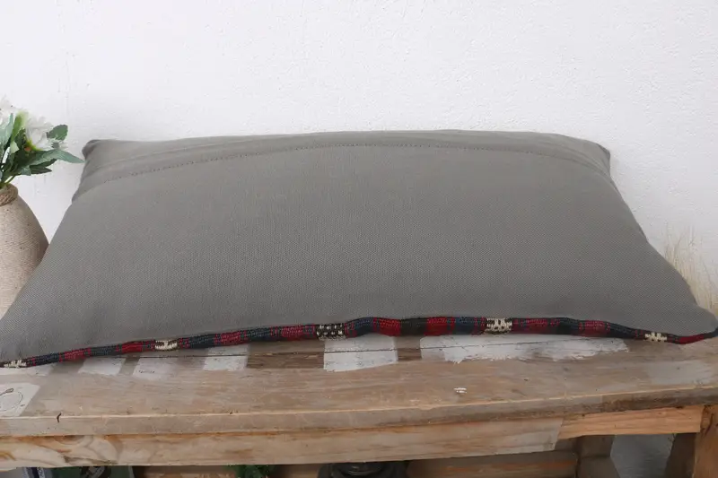 12x24 Red Pillow Case, Vintage Pillow, Chair Pillow, Pillow, Boho Pillow, Ethnical Kilim Rug Pillow, Accent Throw Cushion Case - 7