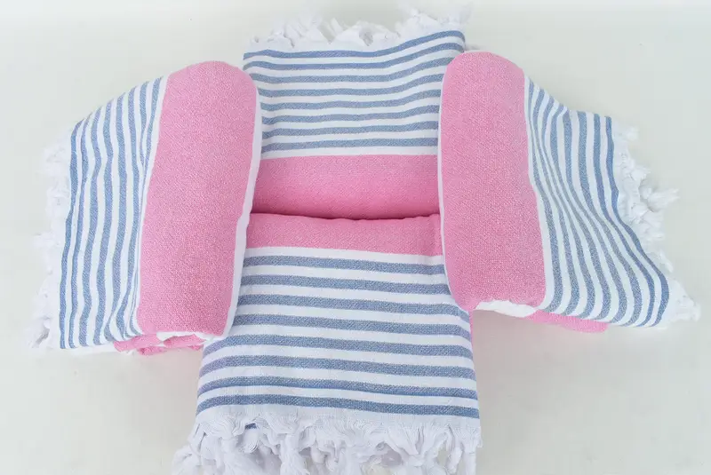 Valentines Day Gift For Him, Best spa Turkish towel for luxury home decor, Hammam towel, Wedding Gift, Beach towel, 68x36 Cotton Striped Terry Towel - 6