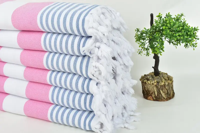 Valentines Day Gift For Him, Best spa Turkish towel for luxury home decor, Hammam towel, Wedding Gift, Beach towel, 68x36 Cotton Striped Terry Towel - 3