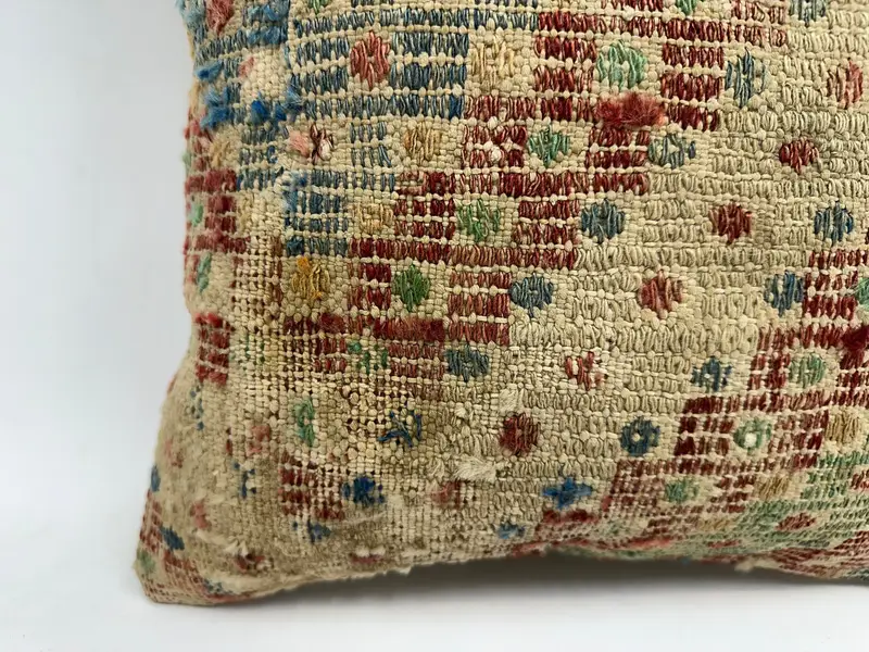 16x16 Beige Cushion Cover, Sofa Cushion Cover, Pet Pillow Cover, Vintage Pillow, Turkish Kilim Pillow, Cushion Case, Kilim Cushion Sham - 2