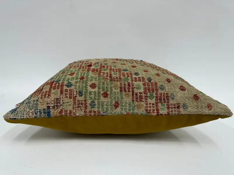 16x16 Beige Cushion Cover, Sofa Cushion Cover, Pet Pillow Cover, Vintage Pillow, Turkish Kilim Pillow, Cushion Case, Kilim Cushion Sham - 5