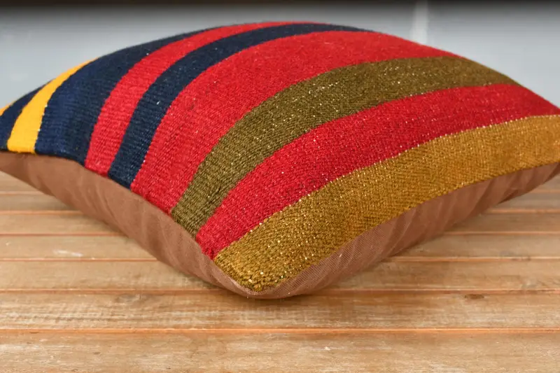18x18 Red Cushion Cover, Cushion Case, Interior Designer Pillow, Pillow for Sofa, Handmade Kilim Cushion, Bohemian Cushion Pillow Cover - 3