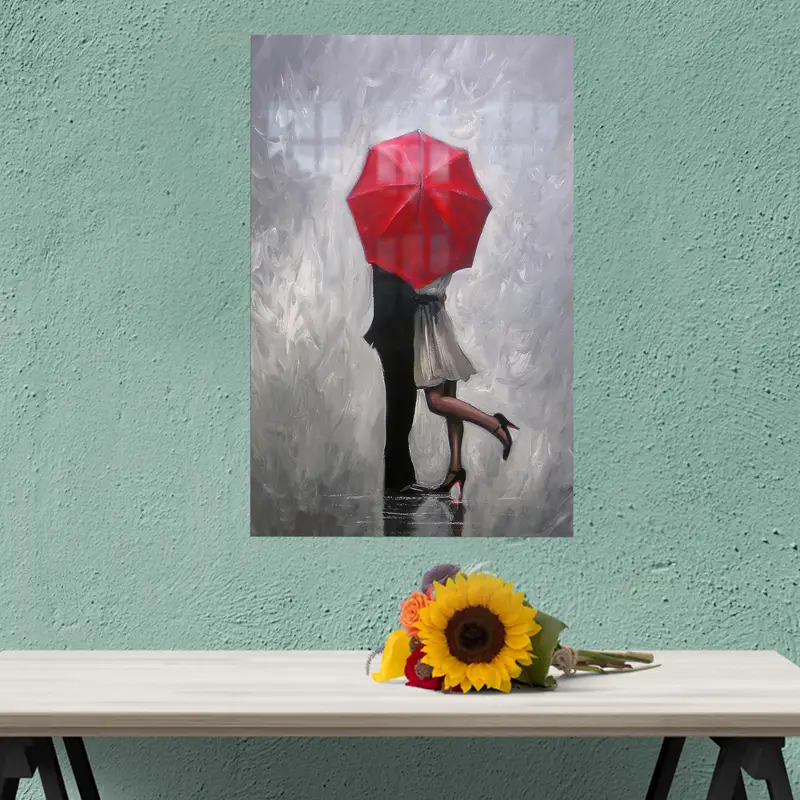 Zarif Baskılı Cam: Sevgililer Günü Hediyesi için Romantik Çift Tasarımı