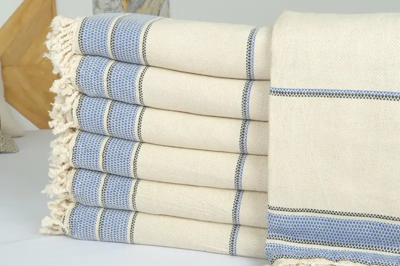 Custom Blanket, Housewarming Gift, Best Friend Gift, Bridesmaid Gifts, 104x96 Cotton Striped Towel, Bachelorette Party Gifts For Bride - 2