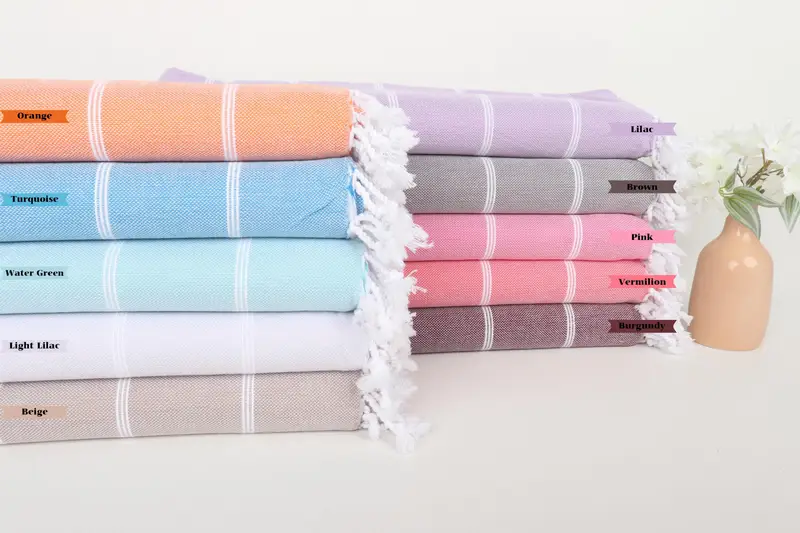 Beach Towel Bulk, Custom Wedding Gift, Anniversary Gift For Her, Bachelorette Party Gifts, 70x40 Cotton Striped Towel, Personalized Wedding Gift - 1